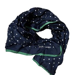 Polo ralph lauren silk Navy Blue Polkadot Lightweight